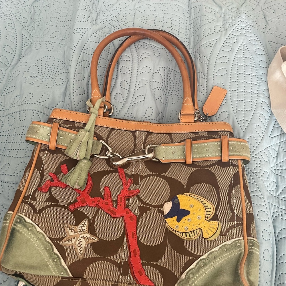 Coach Legacy Coral Reef Appliqué Satchel Rare/Vintage